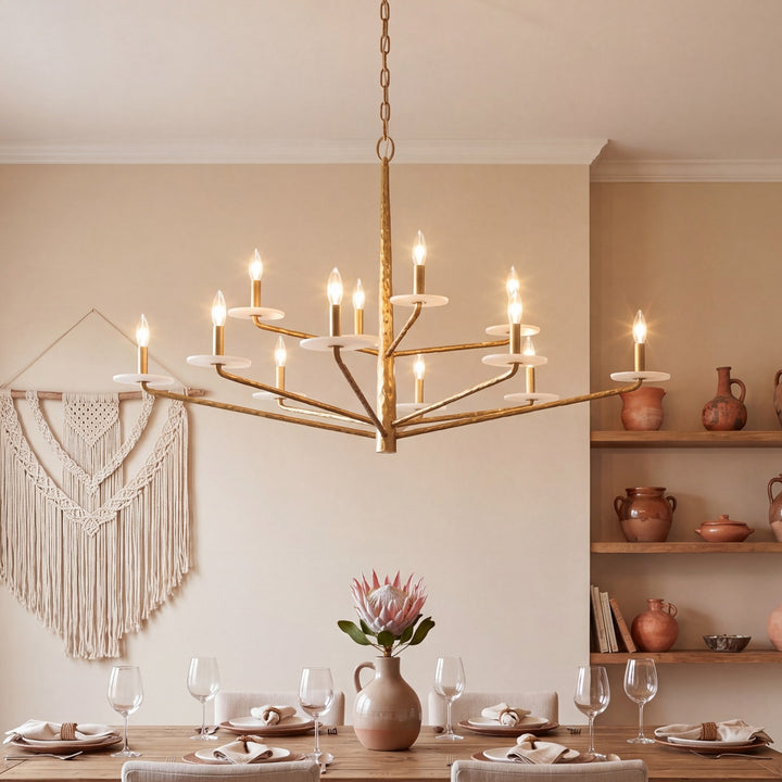 Savoy House - 1-1966-12-60 - 12 Light Chandelier - Judi - Distressed Gold
