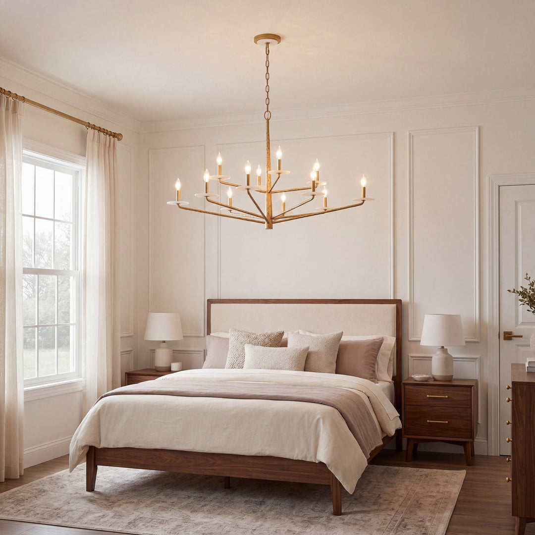 Savoy House - 1-1966-12-60 - 12 Light Chandelier - Judi - Distressed Gold