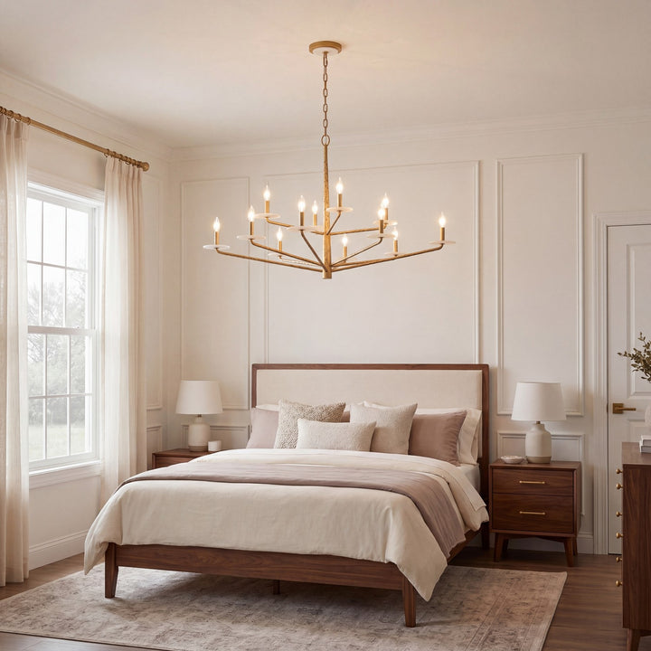 Savoy House - 1-1966-12-60 - 12 Light Chandelier - Judi - Distressed Gold