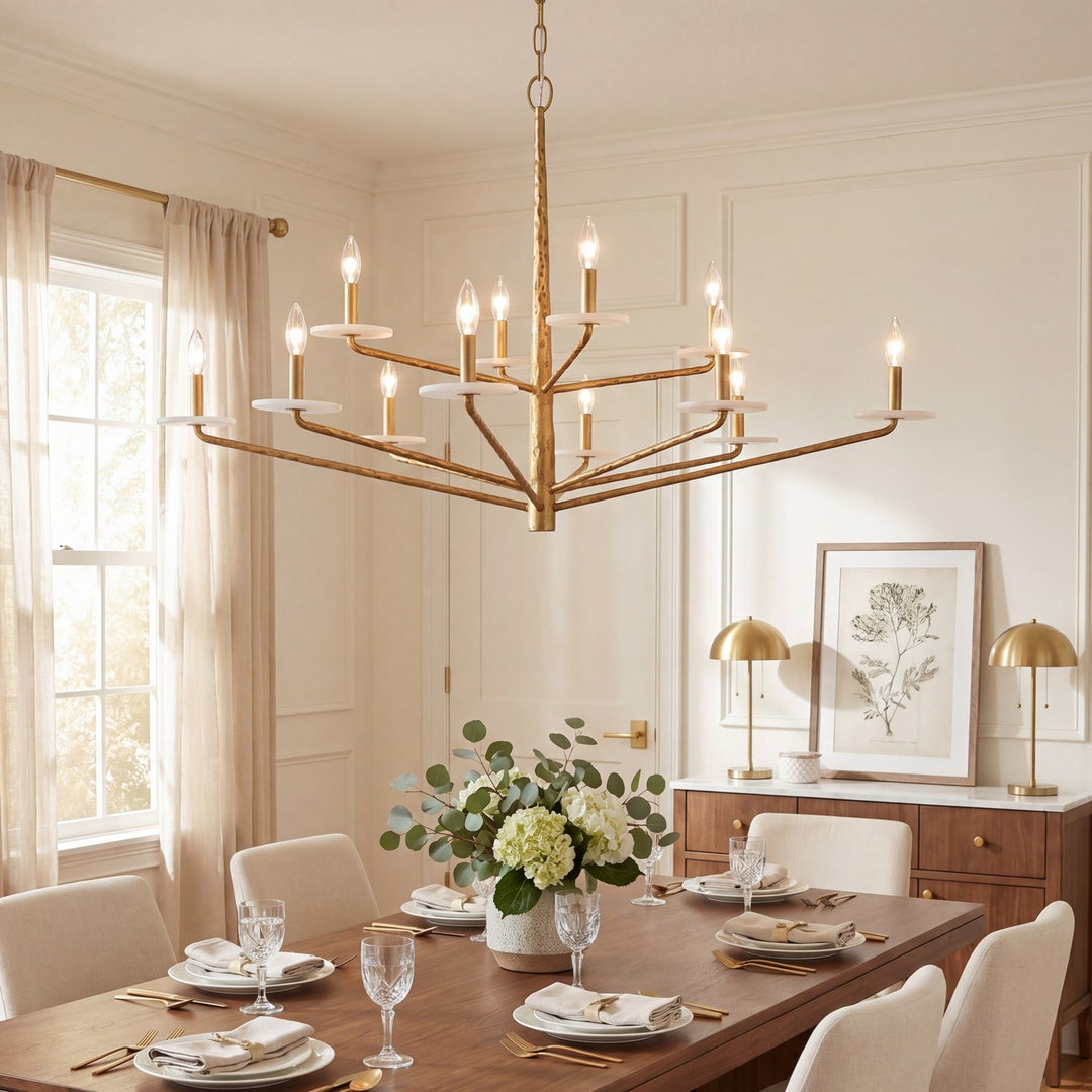 Savoy House - 1-1966-12-60 - 12 Light Chandelier - Judi - Distressed Gold