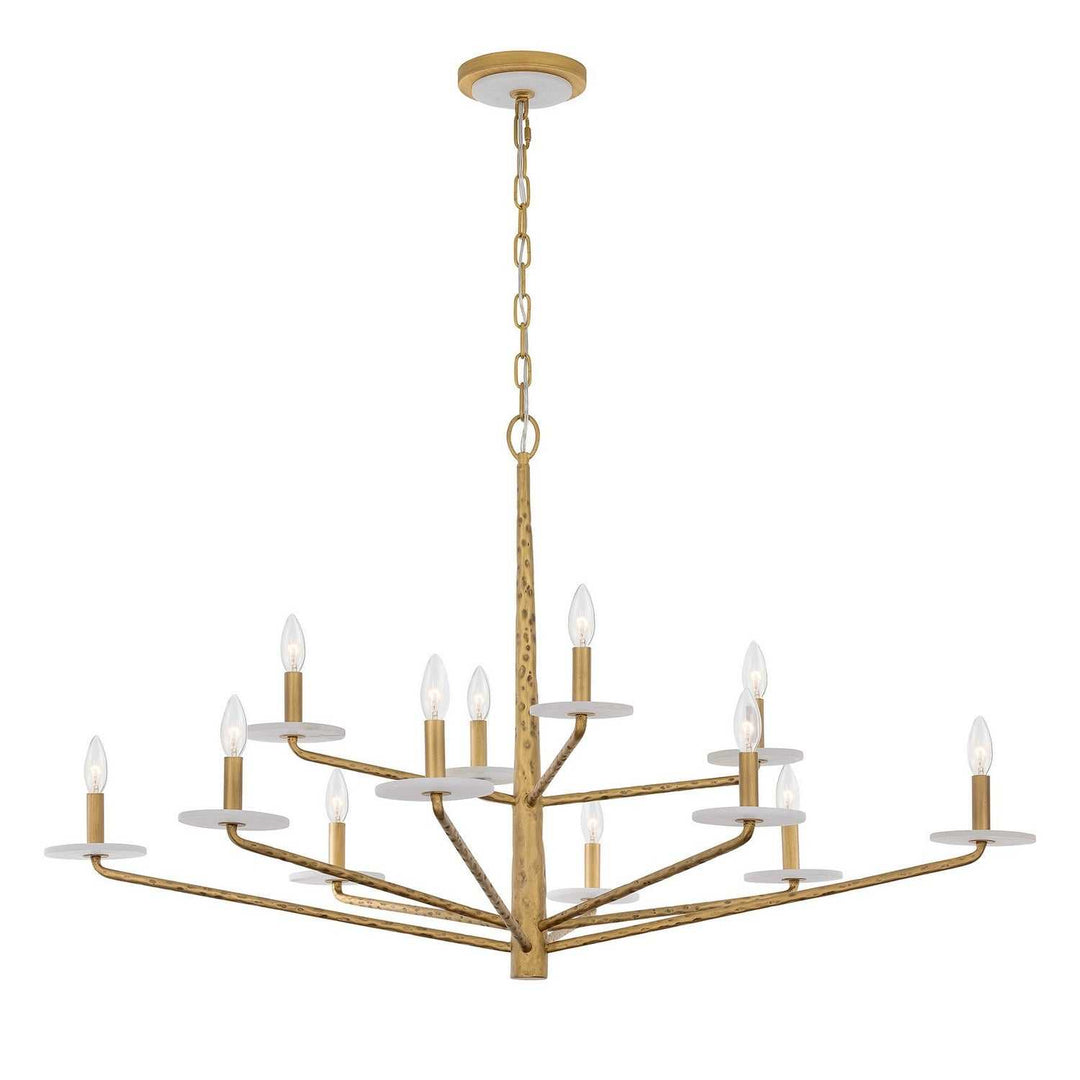 Savoy House - 1-1966-12-60 - 12 Light Chandelier - Judi - Distressed Gold