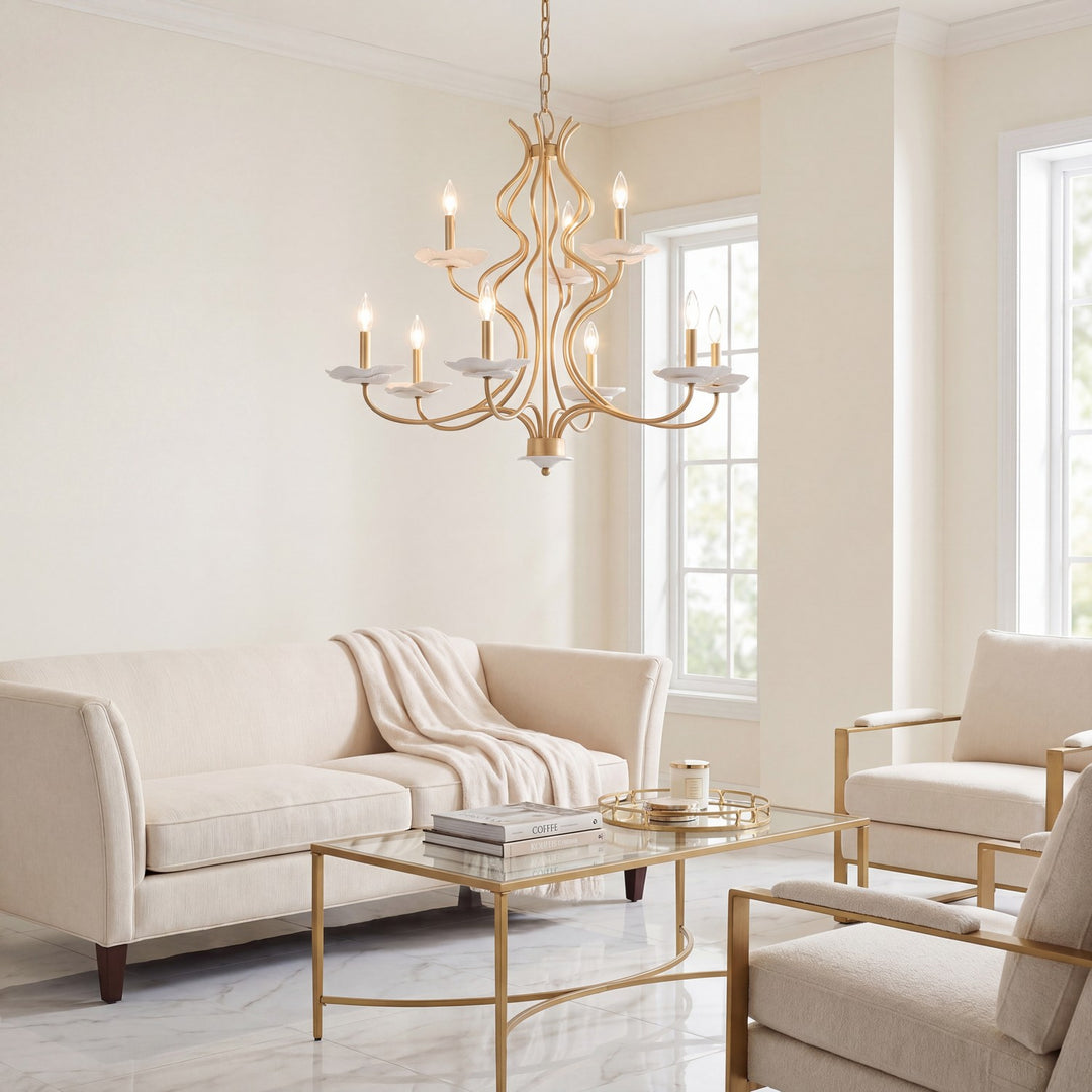 Savoy House - 1-2990-9-38 - Nine Light Chandelier - Lilly - Royal Gold