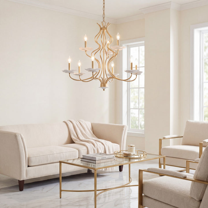Savoy House - 1-2990-9-38 - Nine Light Chandelier - Lilly - Royal Gold