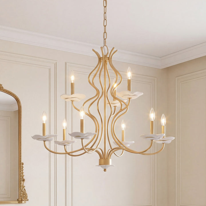 Savoy House - 1-2990-9-38 - Nine Light Chandelier - Lilly - Royal Gold