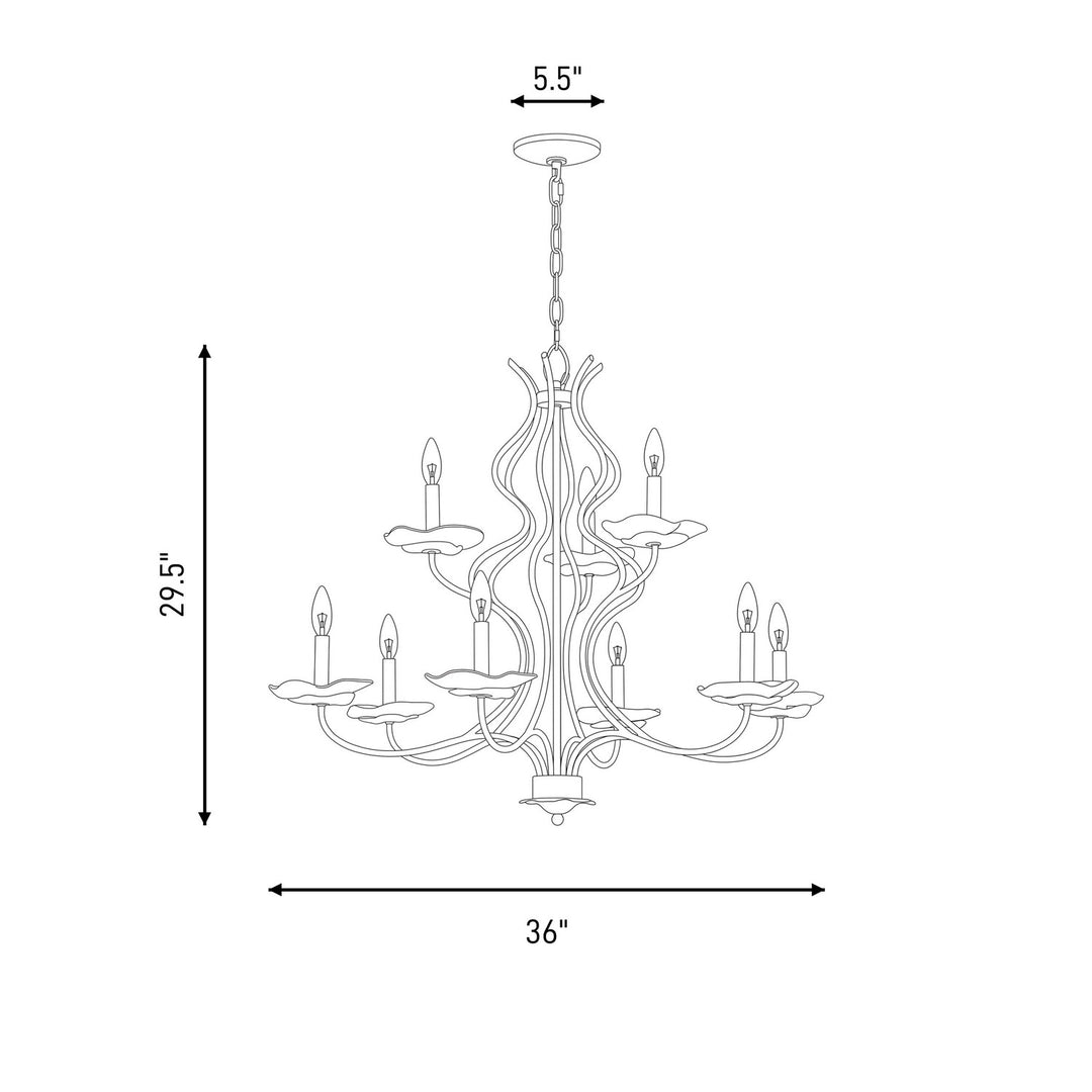 Savoy House - 1-2990-9-38 - Nine Light Chandelier - Lilly - Royal Gold