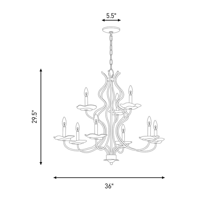 Savoy House - 1-2990-9-38 - Nine Light Chandelier - Lilly - Royal Gold