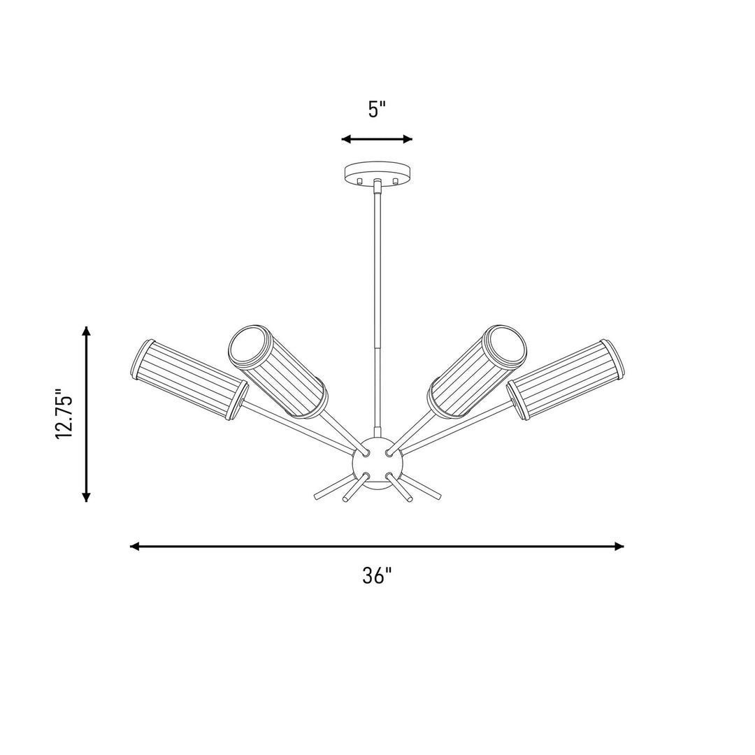 Savoy House - 1-3198-6-322 - Six Light Chandelier - Denison - Warm Brass