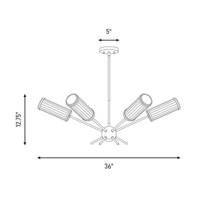 Savoy House - 1-3198-6-322 - Six Light Chandelier - Denison - Warm Brass