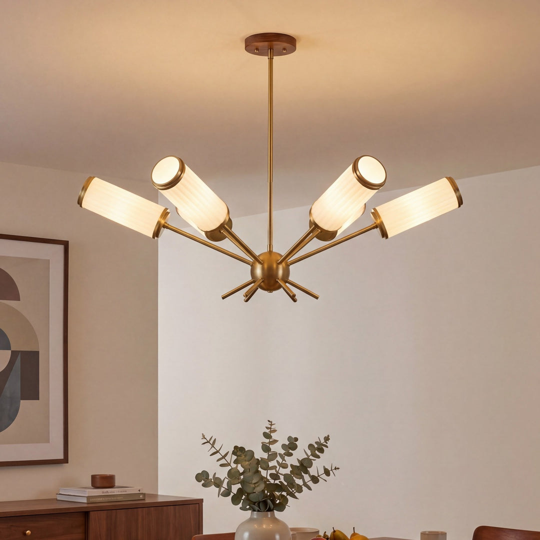 Savoy House - 1-3198-6-322 - Six Light Chandelier - Denison - Warm Brass