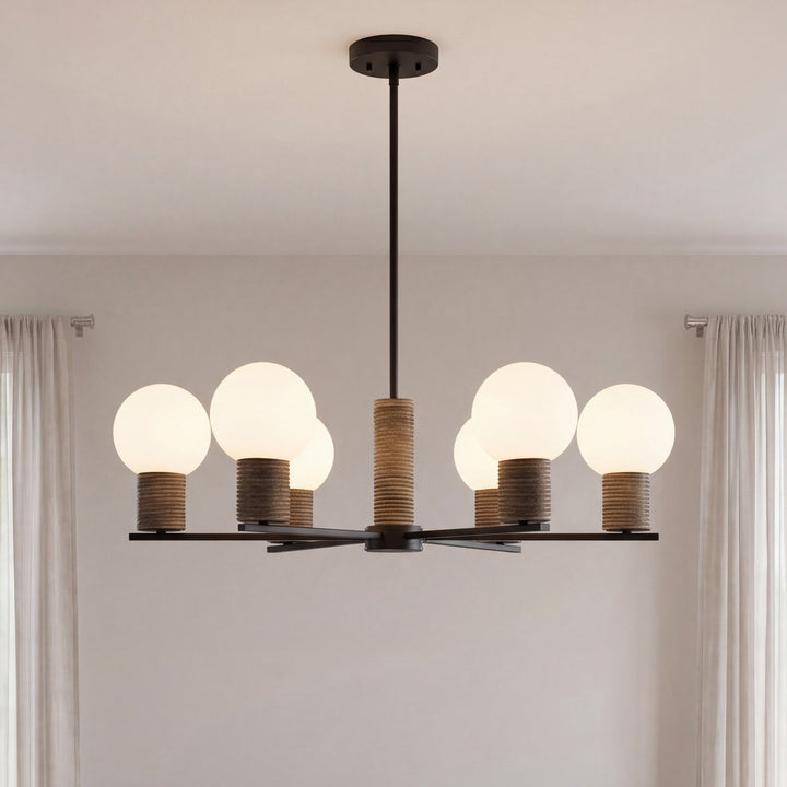 Savoy House - 1-4080-6-89 - Six Light Chandelier - Jarrell - Matte Black