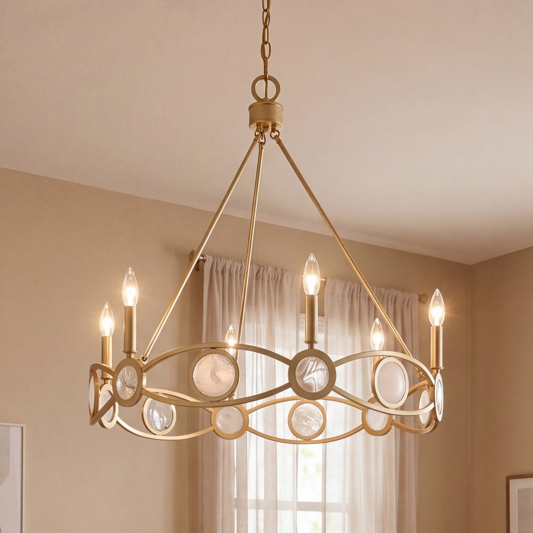 Savoy House - 1-4101-6-328 - Six Light Chandelier - Minette - Spun Gold
