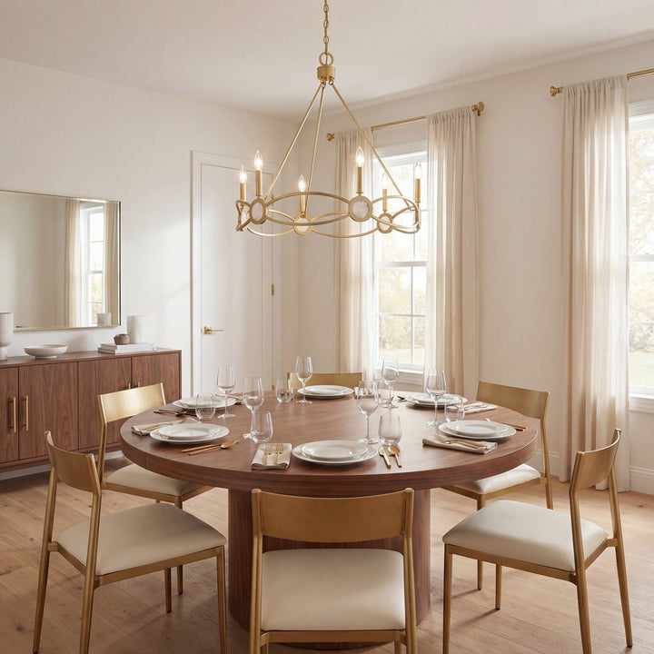 Savoy House - 1-4101-6-328 - Six Light Chandelier - Minette - Spun Gold
