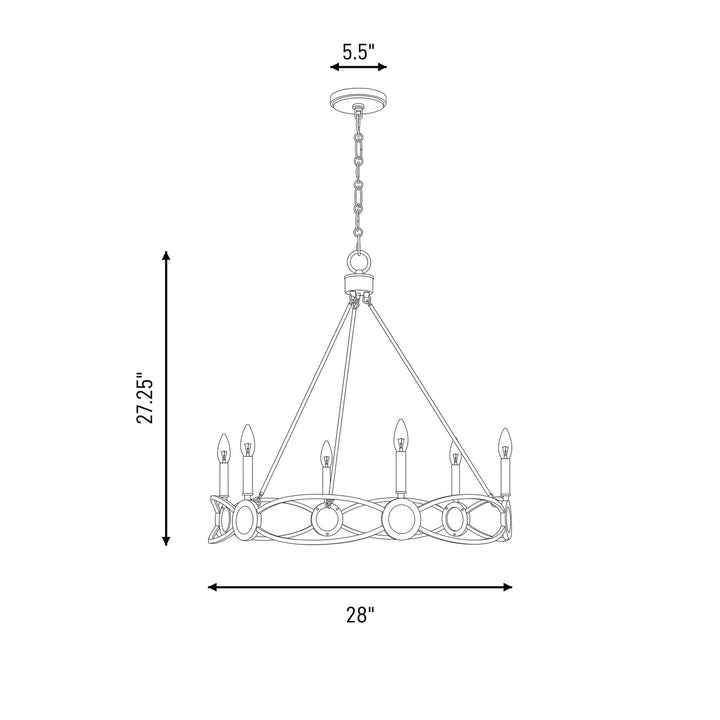 Savoy House - 1-4101-6-328 - Six Light Chandelier - Minette - Spun Gold