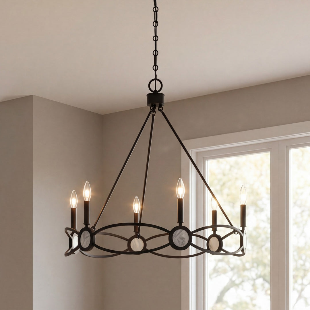 Savoy House - 1-4101-6-89 - Six Light Chandelier - Minette - Matte Black