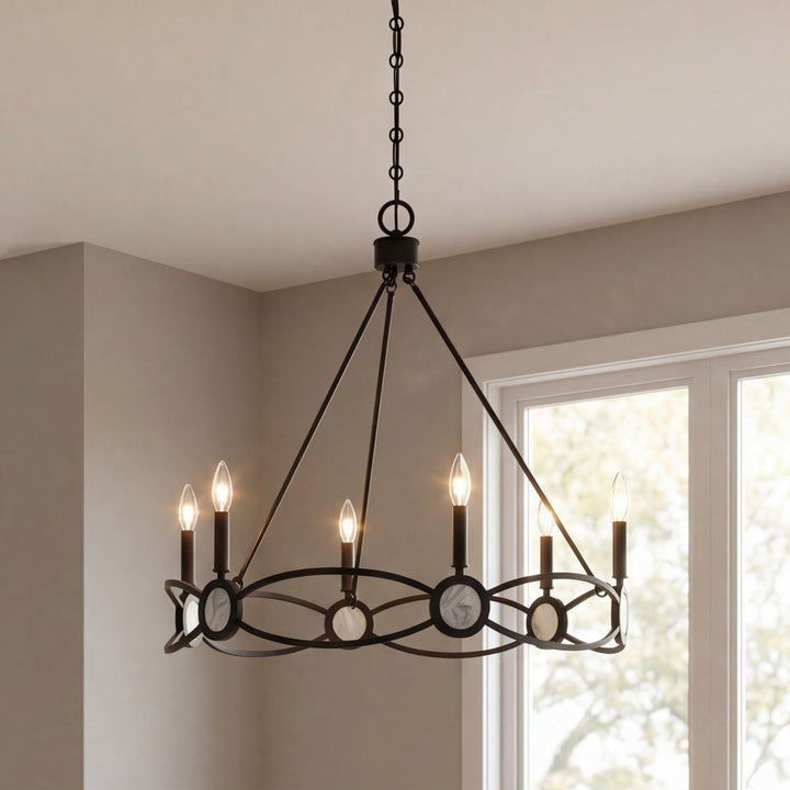 Savoy House - 1-4101-6-89 - Six Light Chandelier - Minette - Matte Black