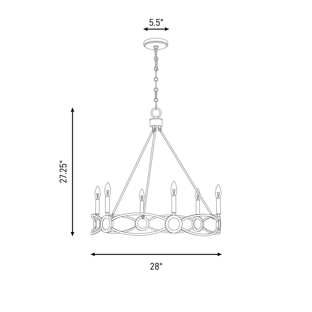 Savoy House - 1-4101-6-89 - Six Light Chandelier - Minette - Matte Black