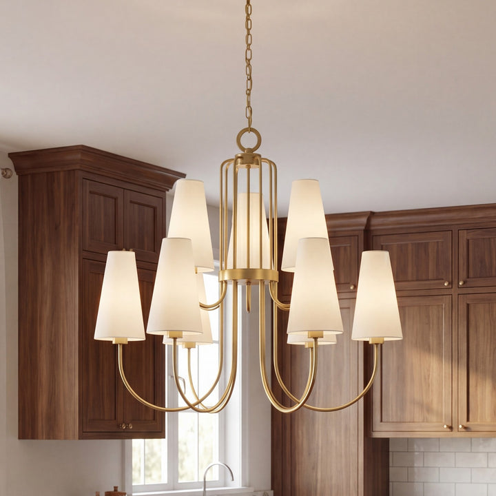 Savoy House - 1-4701-9-322 - Nine Light Chandelier - Wilkes - Warm Brass