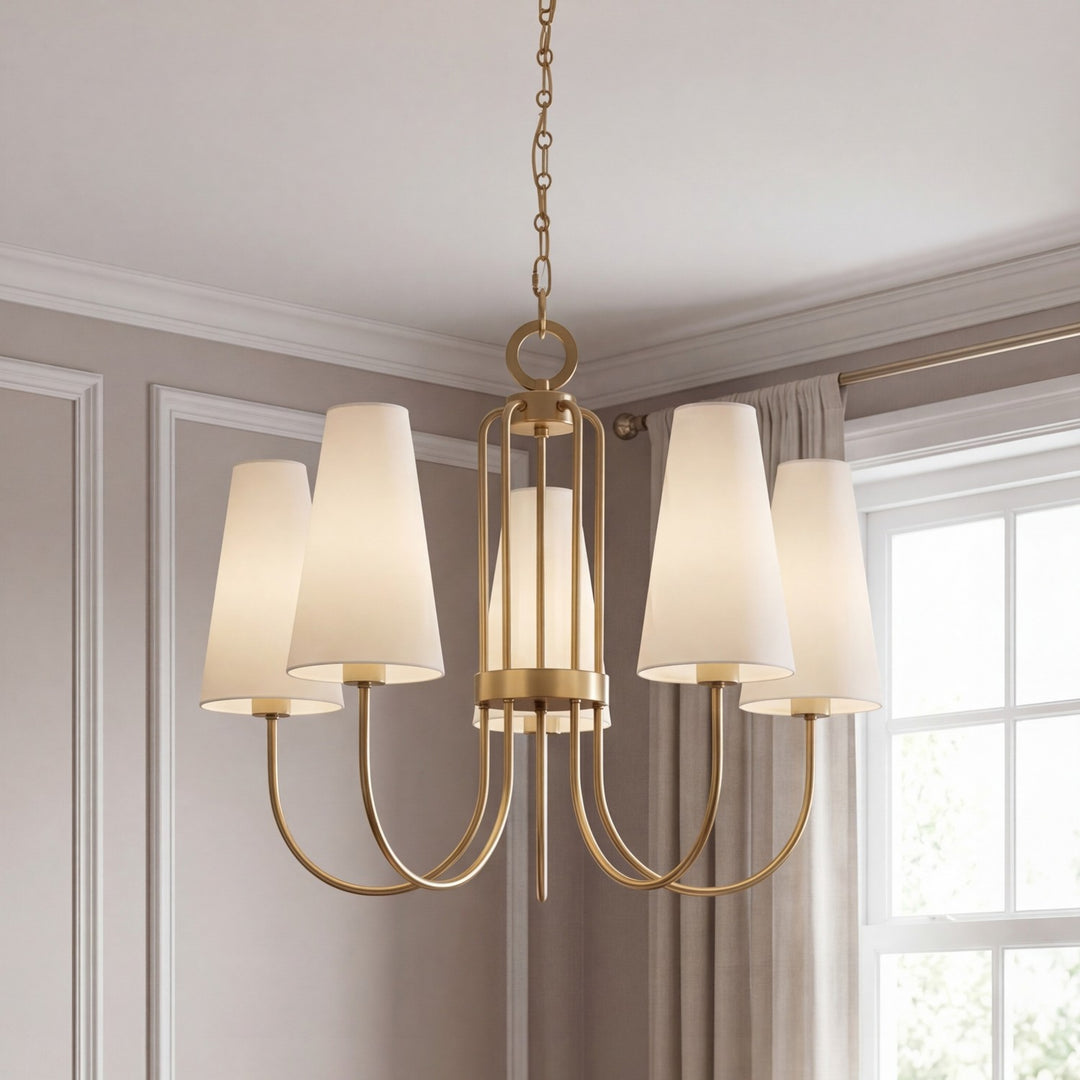Savoy House - 1-4703-5-322 - Five Light Chandelier - Wilkes - Warm Brass