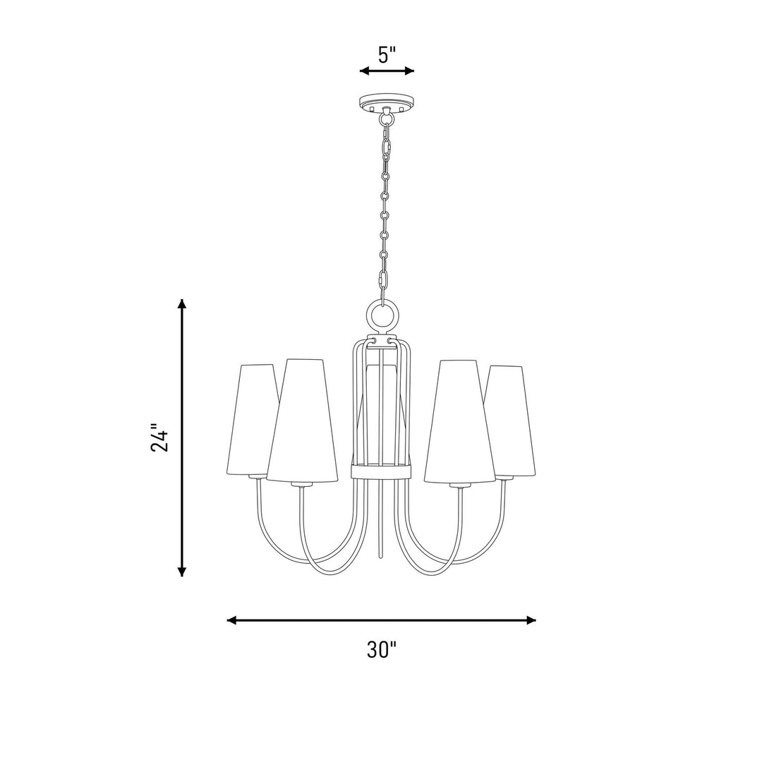 Savoy House - 1-4703-5-322 - Five Light Chandelier - Wilkes - Warm Brass