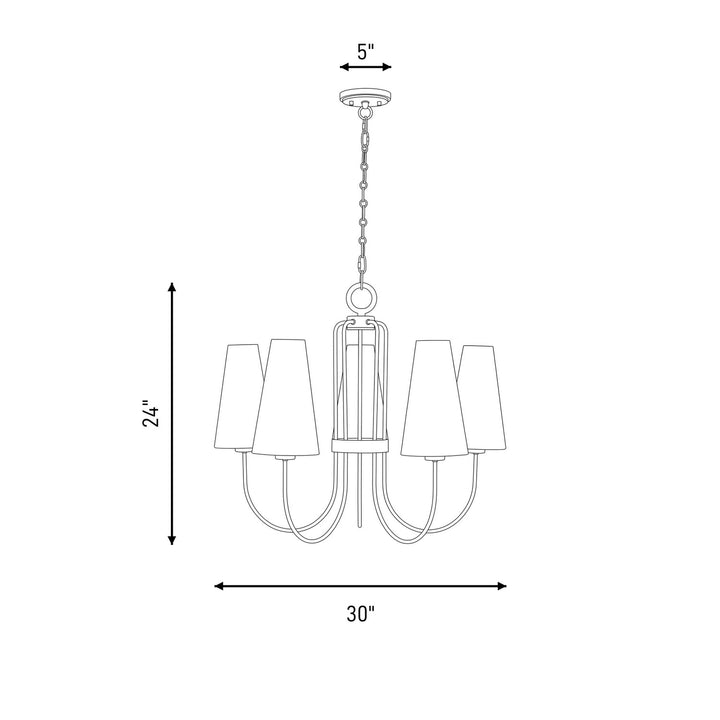 Savoy House - 1-4703-5-322 - Five Light Chandelier - Wilkes - Warm Brass