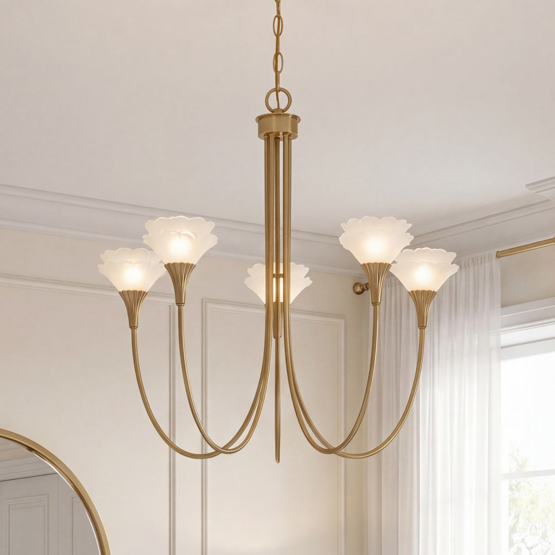 Savoy House - 1-5082-5-127 - Five Light Chandelier - Florena - Noble Brass