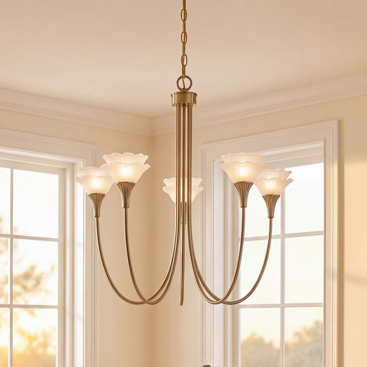 Savoy House - 1-5082-5-127 - Five Light Chandelier - Florena - Noble Brass