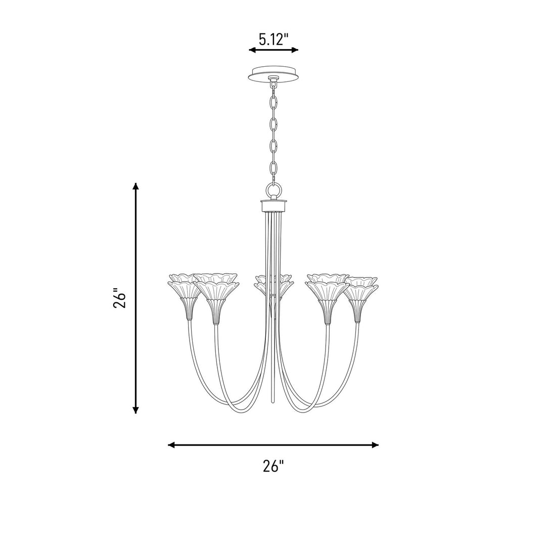 Savoy House - 1-5082-5-127 - Five Light Chandelier - Florena - Noble Brass