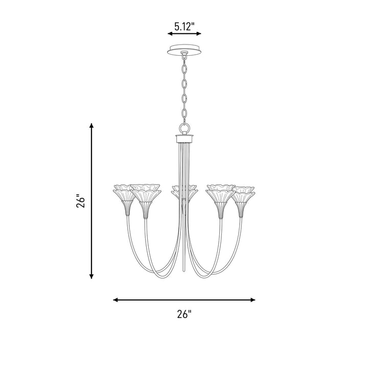 Savoy House - 1-5082-5-127 - Five Light Chandelier - Florena - Noble Brass