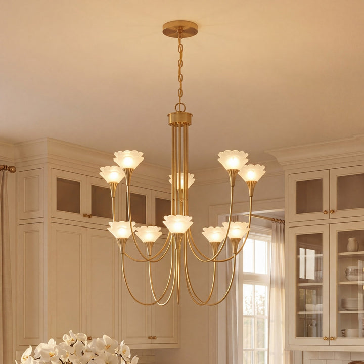 Savoy House - 1-5083-10-127 - Ten Light Chandelier - Florena - Noble Brass