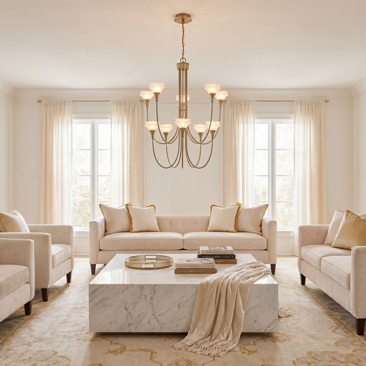 Savoy House - 1-5083-10-127 - Ten Light Chandelier - Florena - Noble Brass