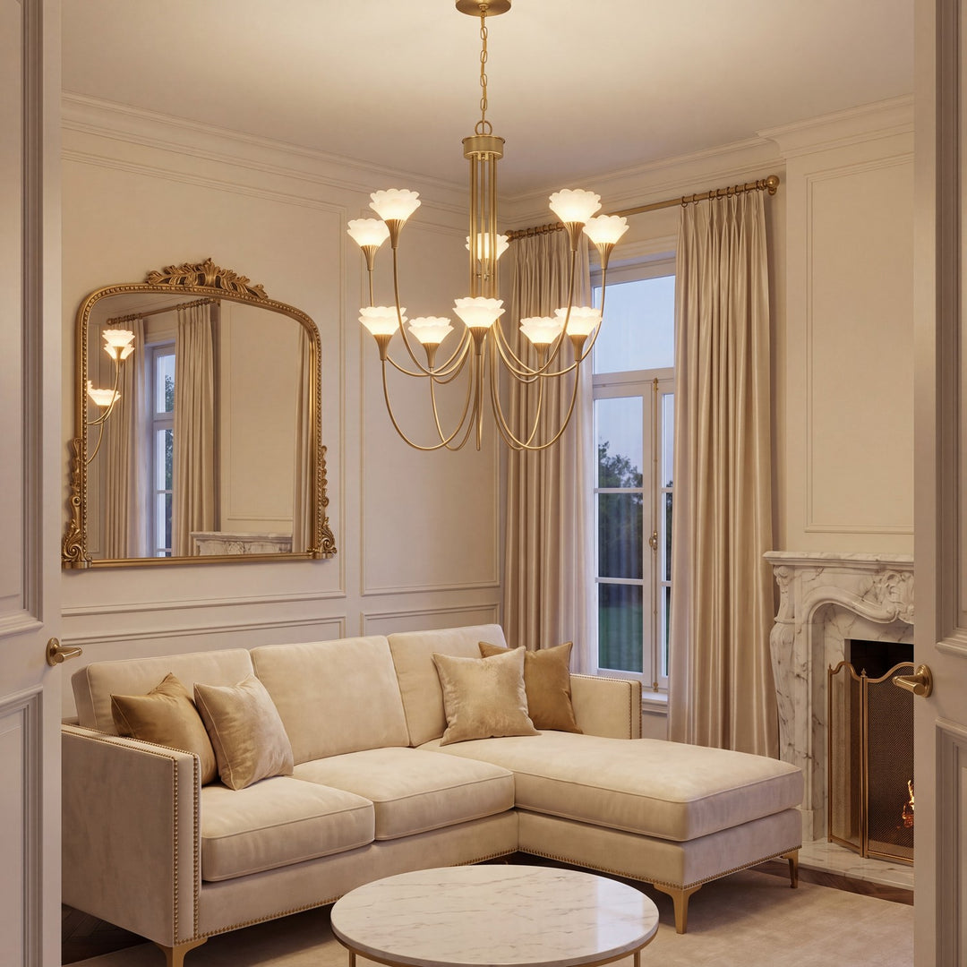 Savoy House - 1-5083-10-127 - Ten Light Chandelier - Florena - Noble Brass