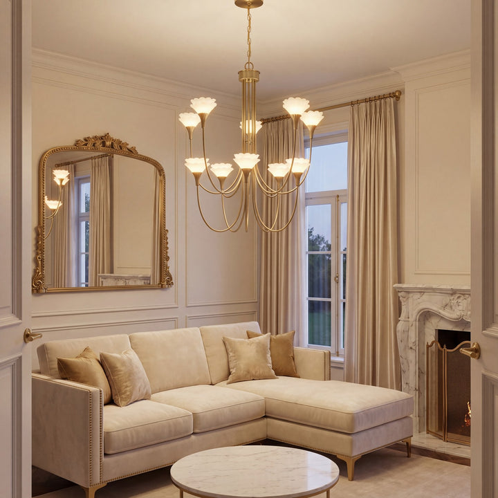 Savoy House - 1-5083-10-127 - Ten Light Chandelier - Florena - Noble Brass
