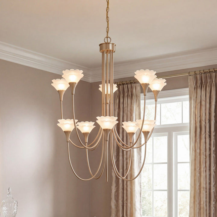 Savoy House - 1-5083-10-127 - Ten Light Chandelier - Florena - Noble Brass