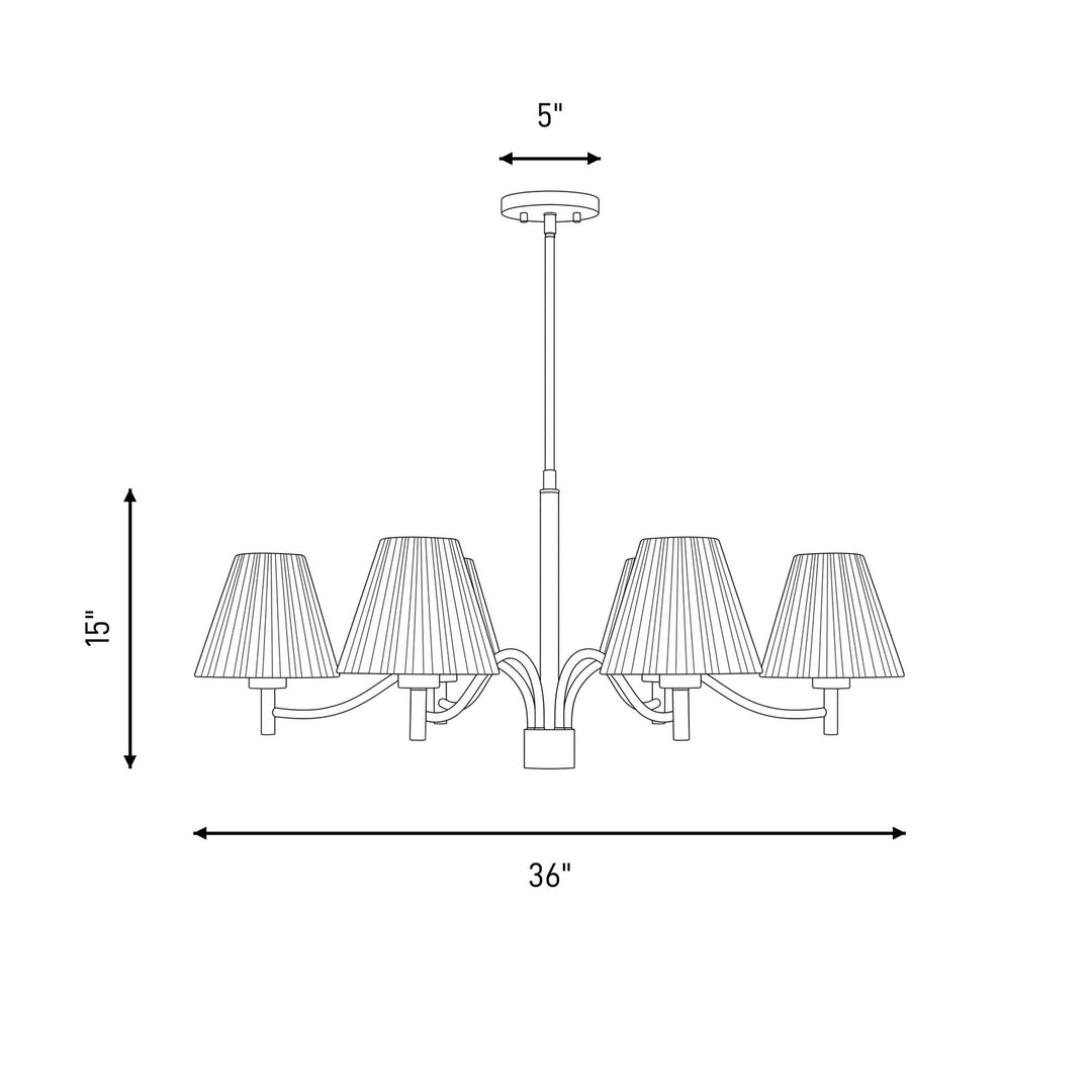 Savoy House - 1-6084-6-127 - Six Light Chandelier - Rosa - Noble Brass