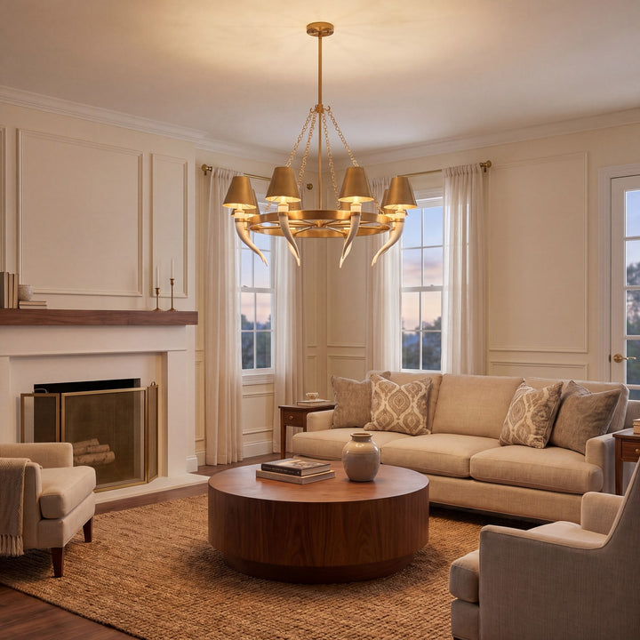 Savoy House - 1-6306-8-322 - Eight Light Chandelier - Hearne - Warm Brass