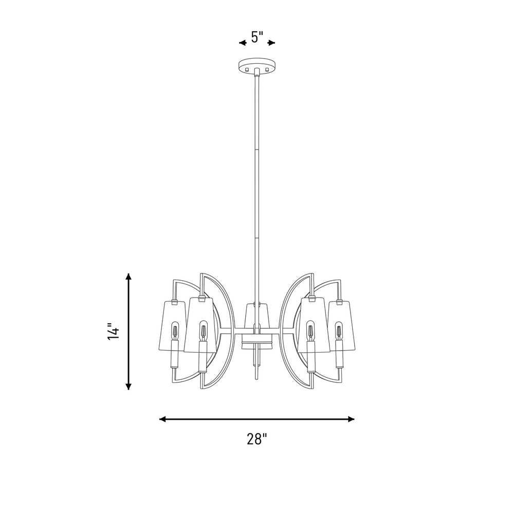 Savoy House - 1-7169-5-143 - Five Light Chandelier - Hanley - Matte Black and Warm Brass