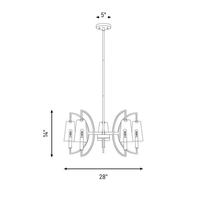 Savoy House - 1-7169-5-143 - Five Light Chandelier - Hanley - Matte Black and Warm Brass