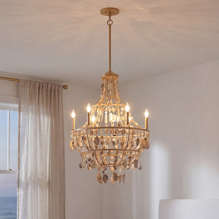 Savoy House - 1-8403-6-342 - Six Light Chandelier - Leanne - Chandon