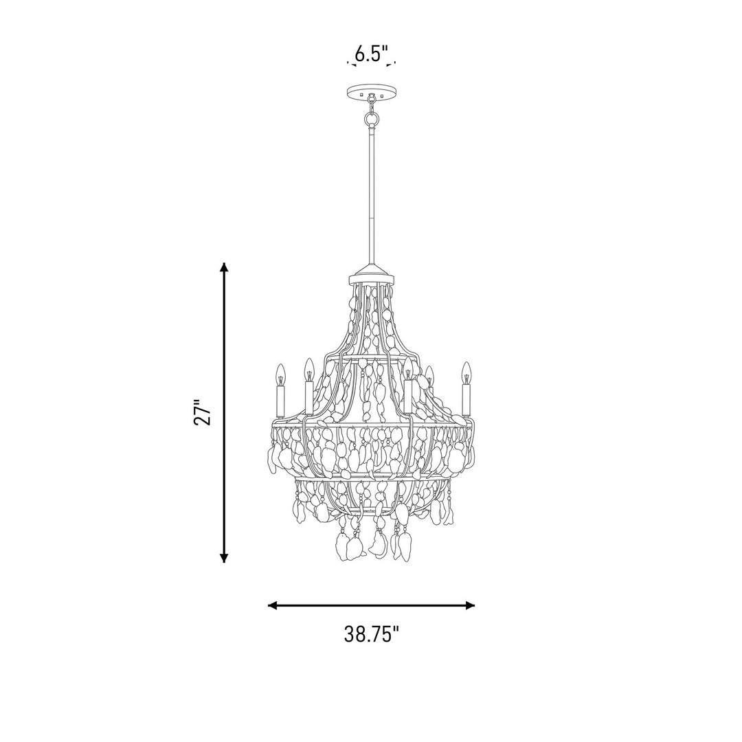 Savoy House - 1-8403-6-342 - Six Light Chandelier - Leanne - Chandon