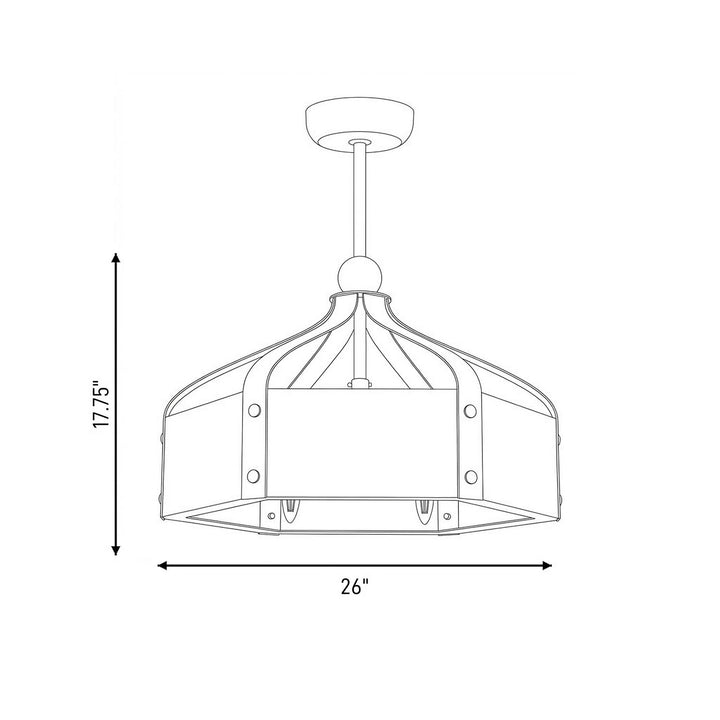 Savoy House - 26-FD-7806-143 - LED Fan D'Lier - Sheffield - Matte Black with Warm Brass Accents