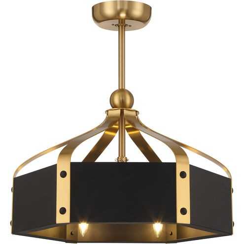 Savoy House - 26-FD-7806-143 - LED Fan D'Lier - Sheffield - Matte Black with Warm Brass Accents