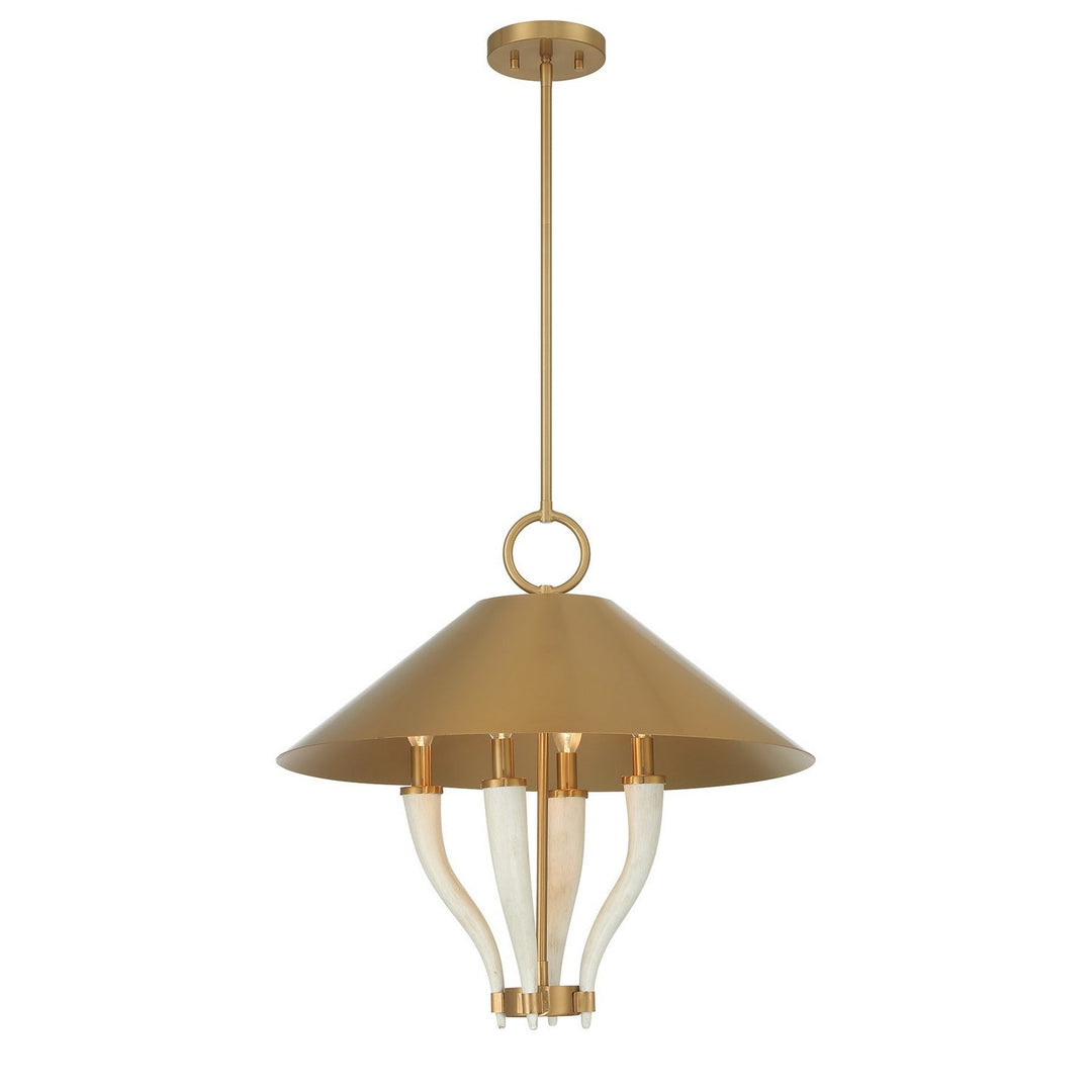 Savoy House - 7-6308-4-322 - Four Light Pendant - Hearne - Warm Brass