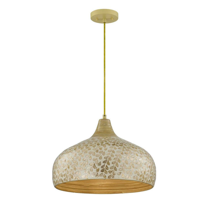 Savoy House - 7-9877-1-336 - One Light Pendant - Kemp - Ivory/Gold Shell