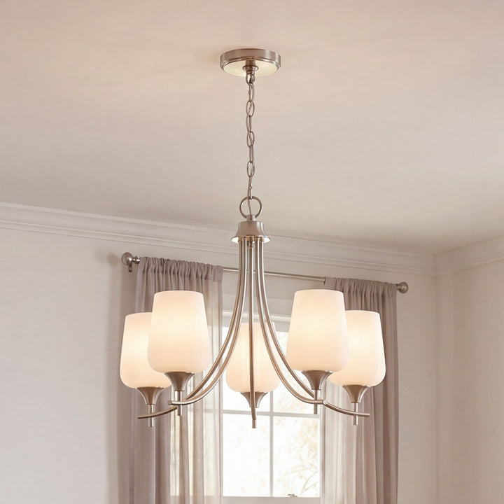 Savoy House - 1-6032-5-SN - Five Light Chandelier - Octave - Satin Nickel