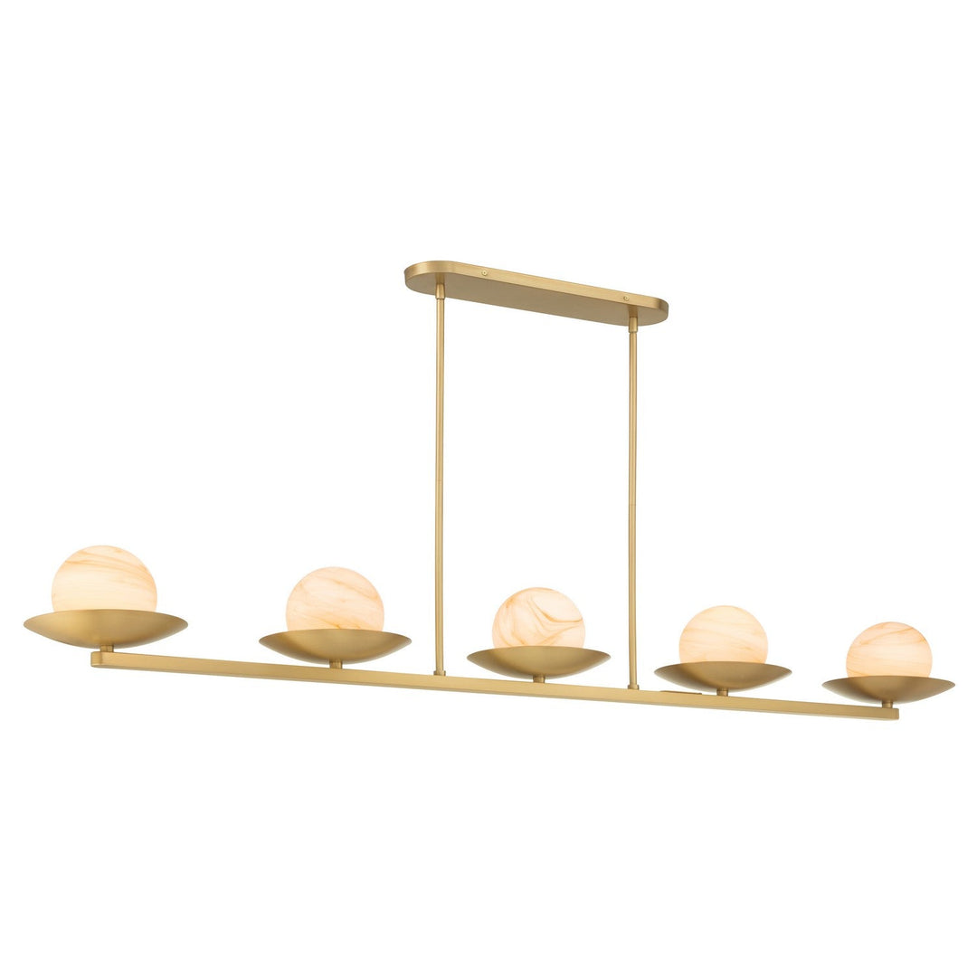 Olenne Five Light Linear Chandelier in Legacy Brass Minka-Lavery