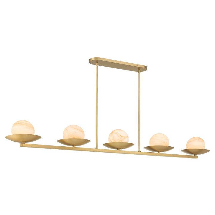 Olenne Five Light Linear Chandelier in Legacy Brass Minka-Lavery