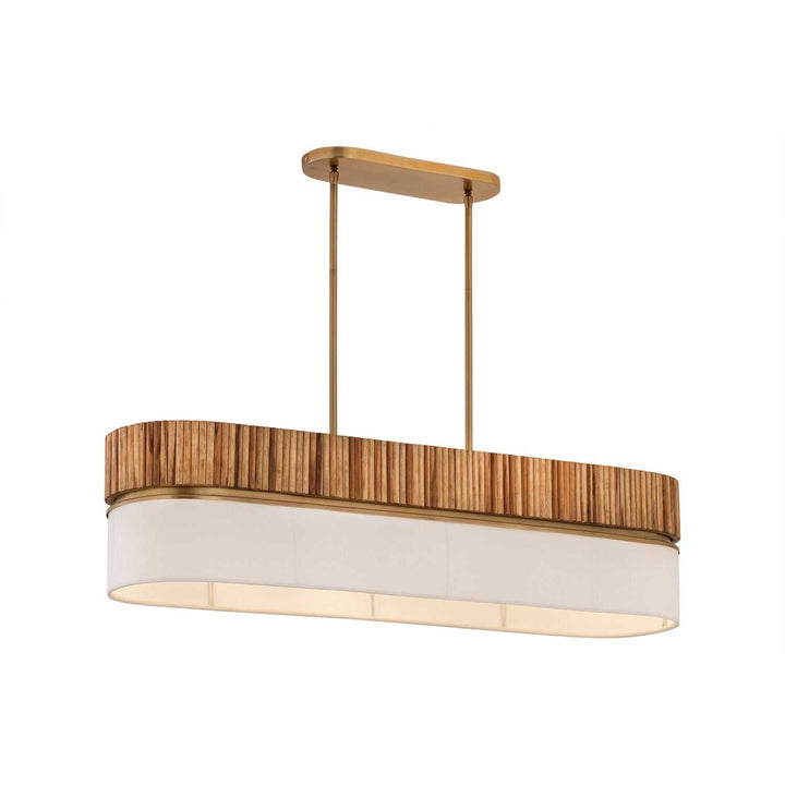 Nebri Five Light Linear Chandelier in Legacy Brass Minka-Lavery