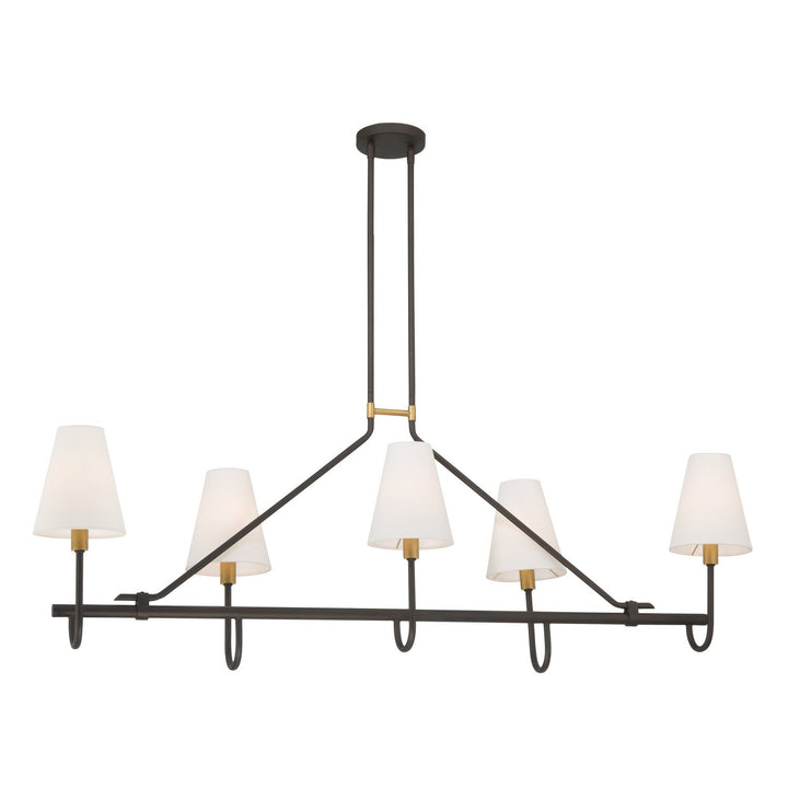 Bellforge Five Light Linear Chandelier in Legacy Brass Minka-Lavery