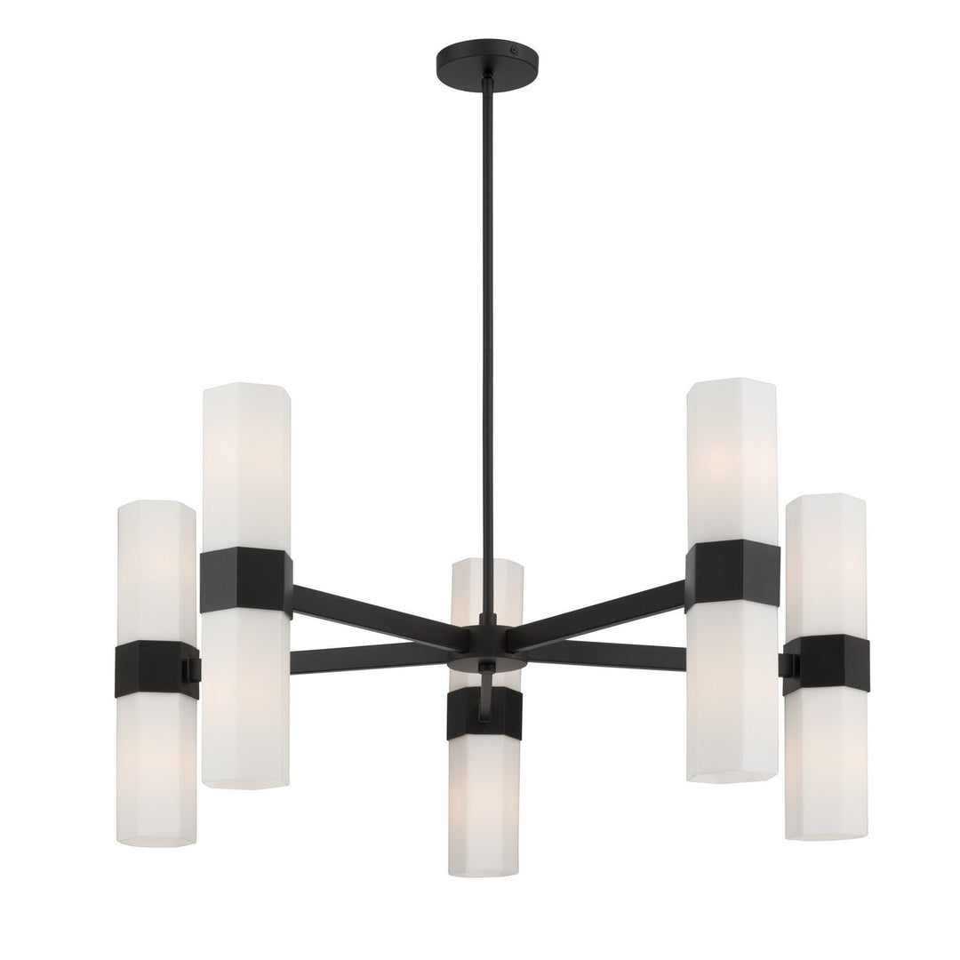 Delgada Ten Light Chandelier in Dark Matte Black Minka-Lavery
