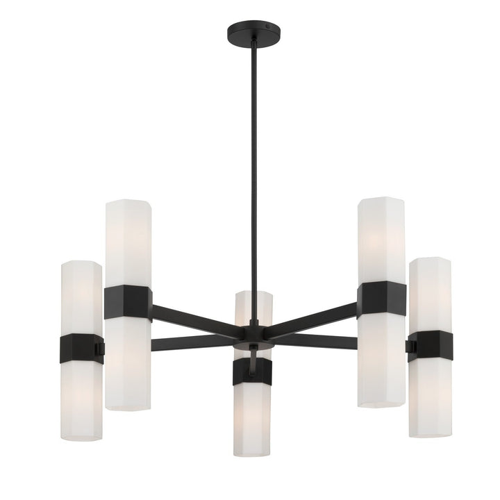 Delgada Ten Light Chandelier in Dark Matte Black Minka-Lavery